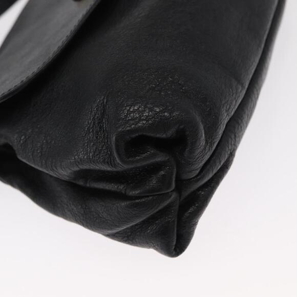 Chloe Lily Hand Bag Leather 2way Black Gold Auth BA8650